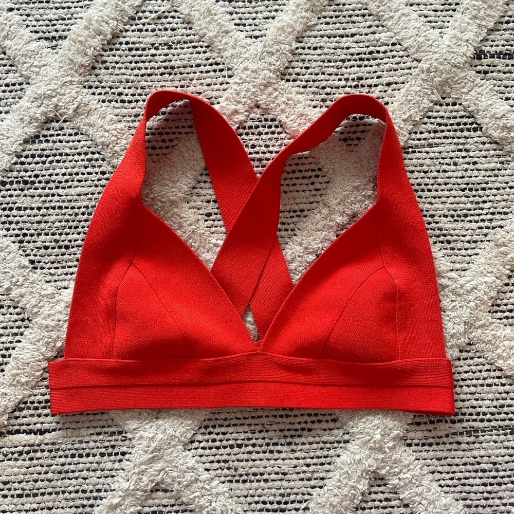 Herve Leger Bandage Bralette Criss-cross Cropped Top